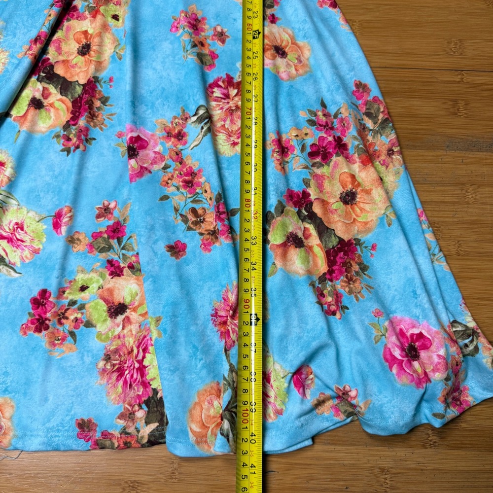 Vintage Ruby Women's Floral Print Fit and Flare V-Neck Dress‎ Sleeveless Size L - Picture 7 of 7